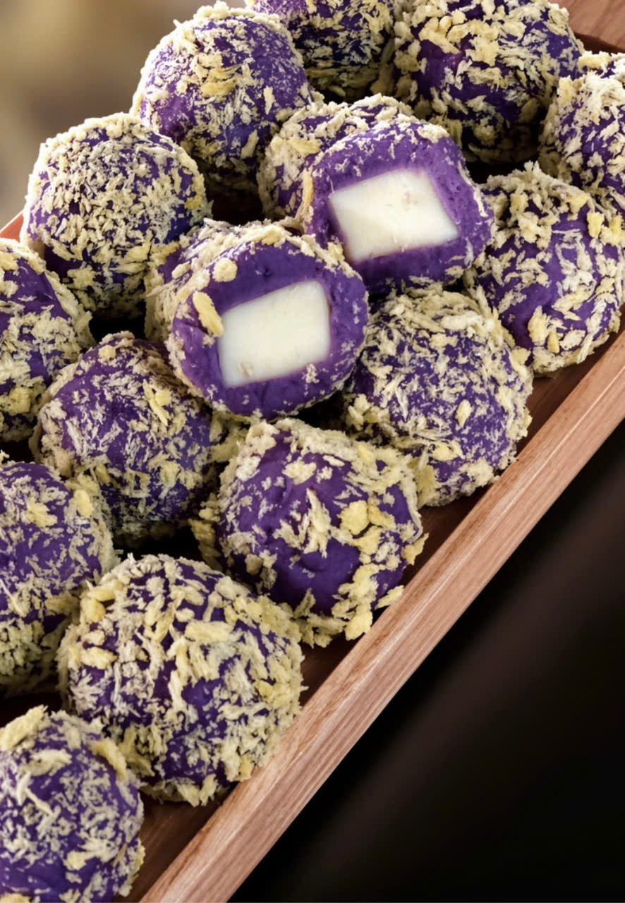 BÁNH MOCHI KHOAI LANG TÍM PHOMAI VIÊN