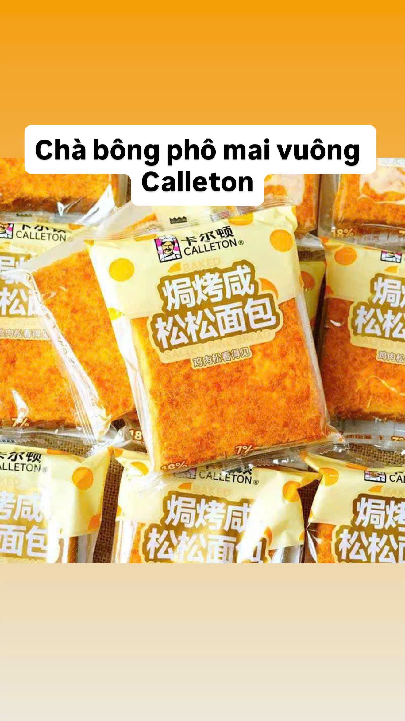 Bánh Chà bông phô mai vuông calleton