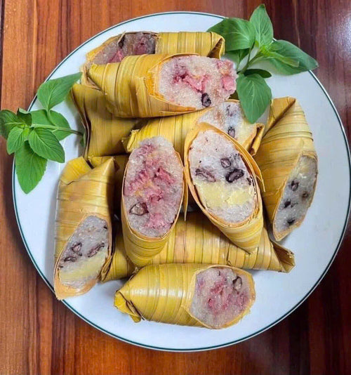 Bánh lá dừa bến tre nhân chuối đậu