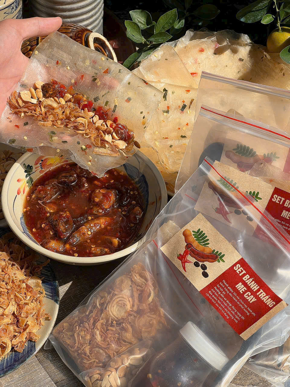 SET BÁNH TRÁNG SỐT ME CAY