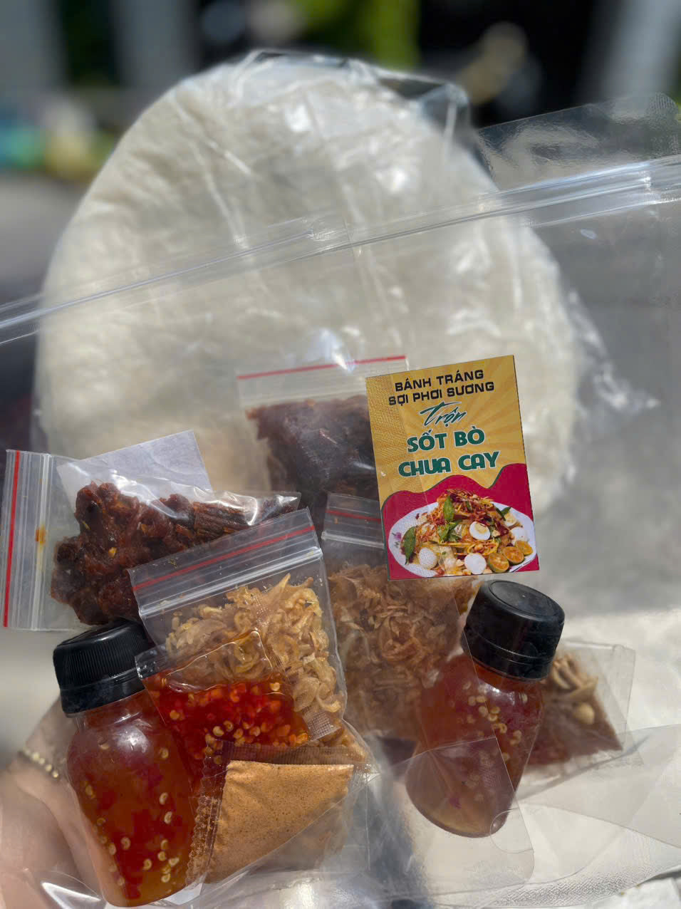 BÁNH TRÁNG PHƠI SƯƠNG SỐT BÒ CHUA CAY