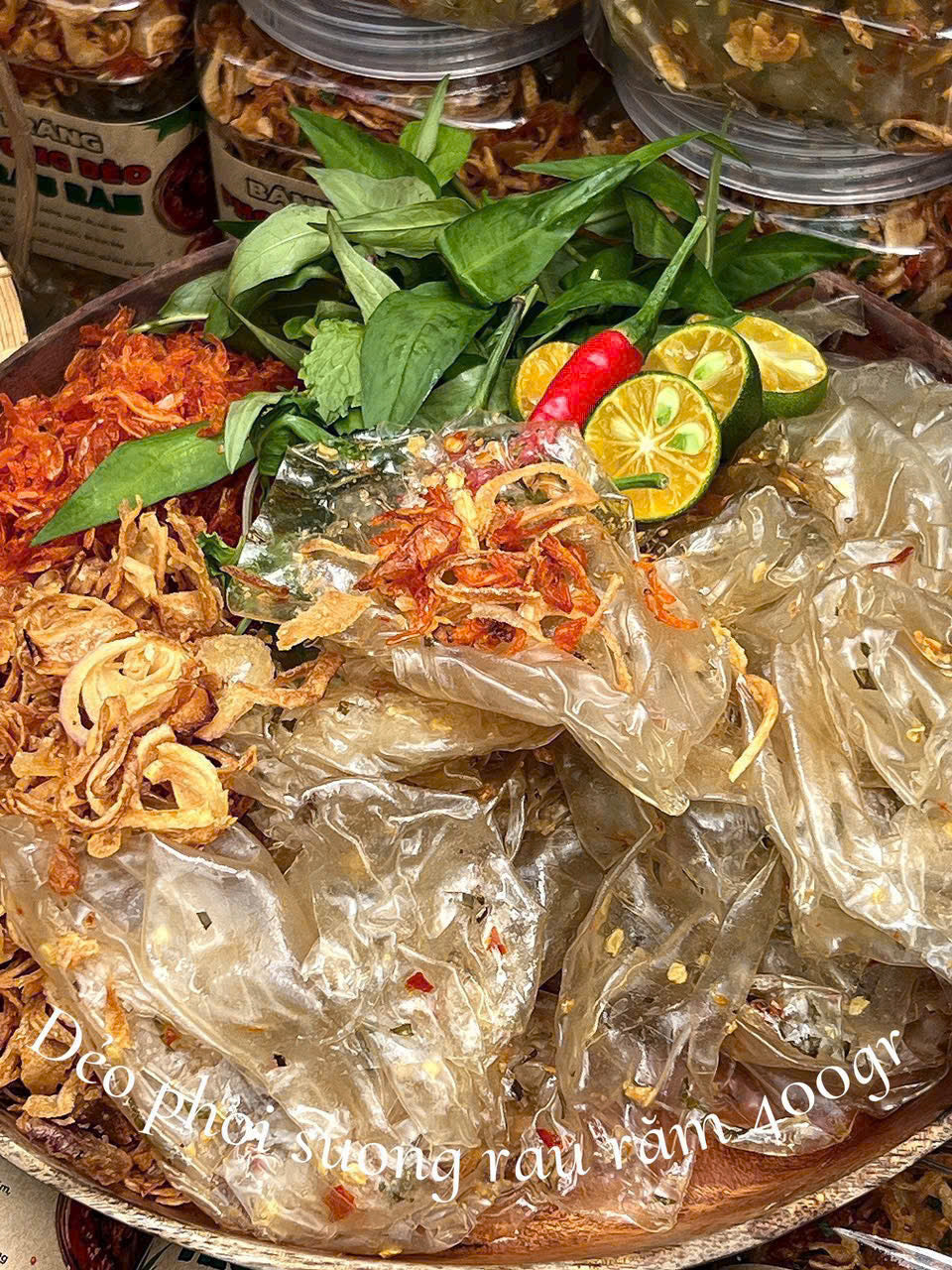 BÁNH TRÁNG PHƠI SƯƠNG DẺO TRỘN RAU RĂM
