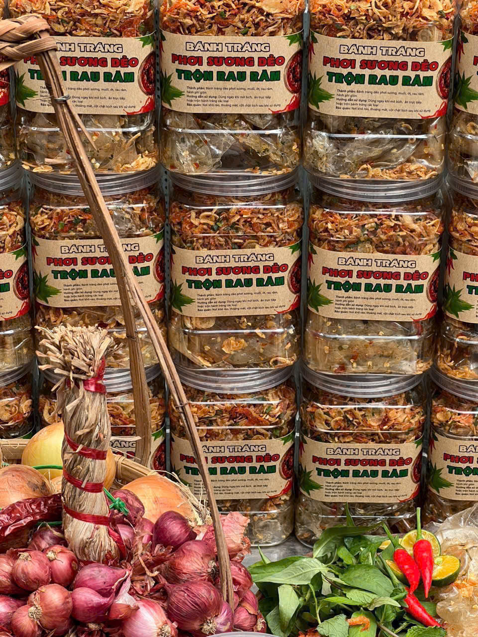 BÁNH TRÁNG PHƠI SƯƠNG DẺO TRỘN RAU RĂM