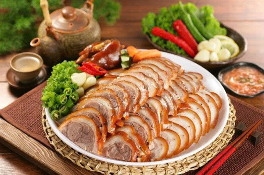 BẮP GIÒ HEO BÓ CHỈ RÚT XƯƠNG (đã hấp chín)