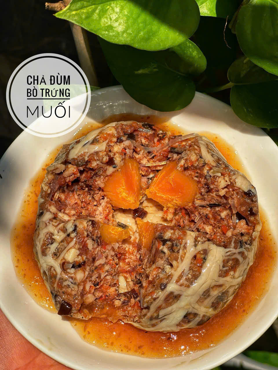 Chả đùm bò trứng muối