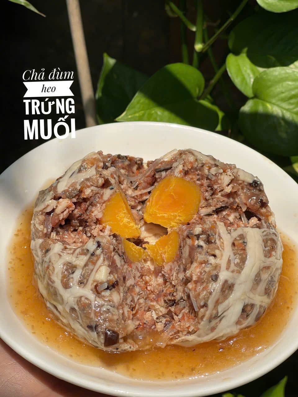 Chả đùm heo trứng muối