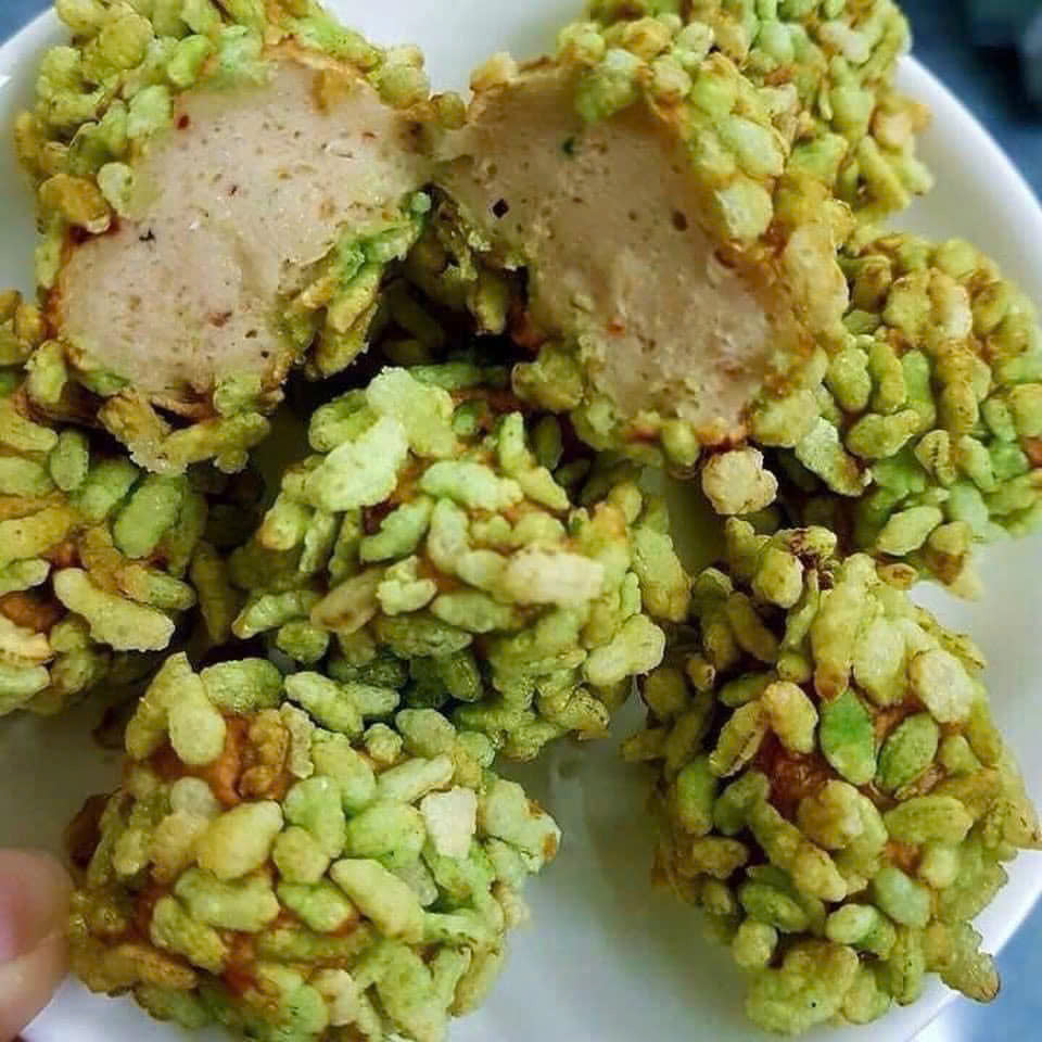 Chả viên cốm xanh