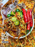 GỎI MỰC SẤY TOMYUM LÁ CHANH