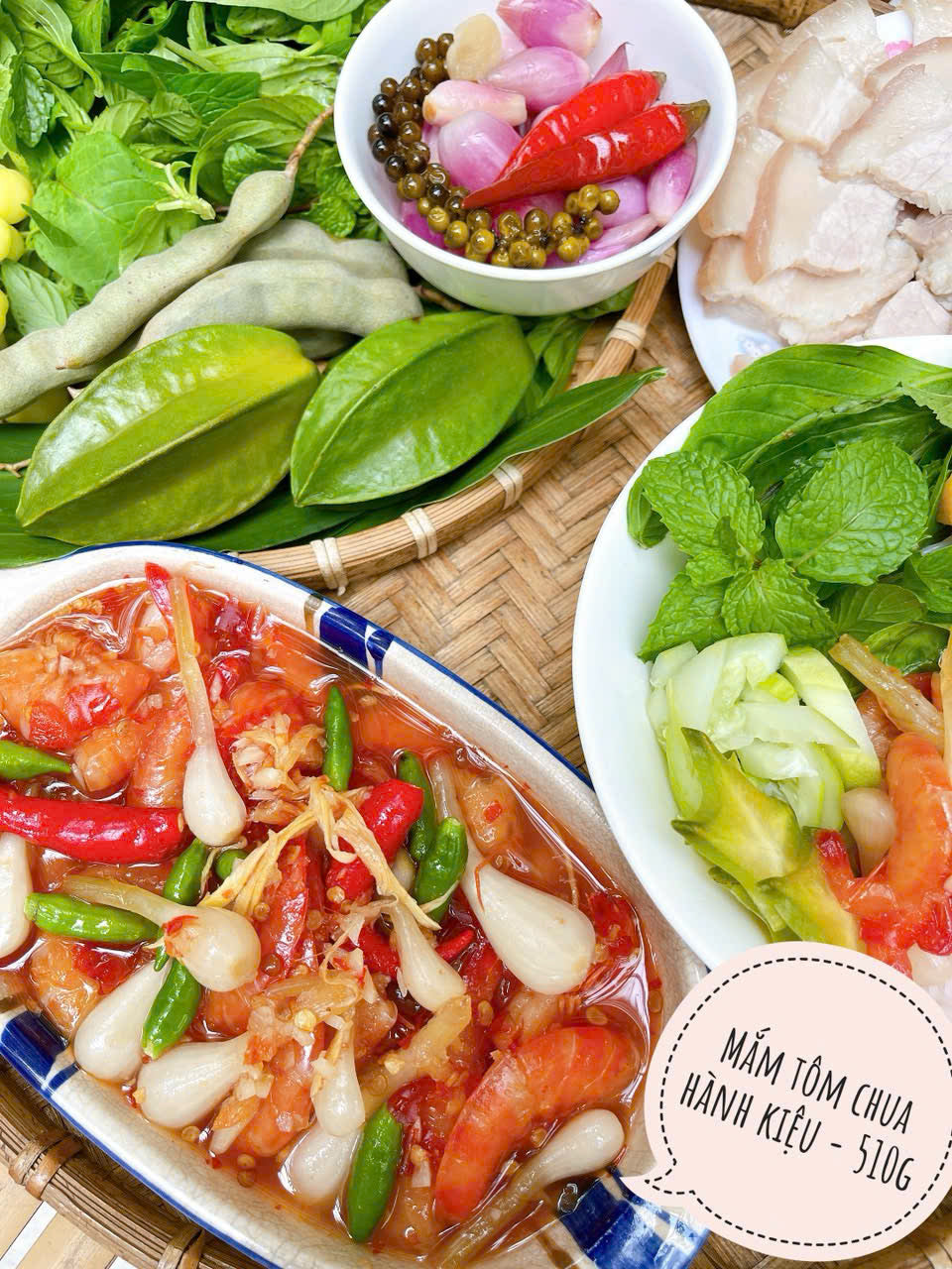 Mắm TÔM CHUA CỦ KIỆU mix CỦ SEN
