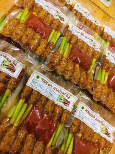 Nem bò nướng sả