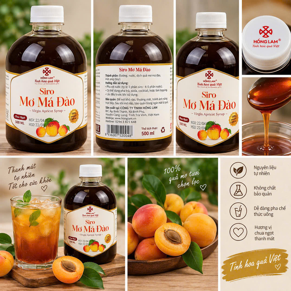 Siro mơ Má Đào Hồng Lam