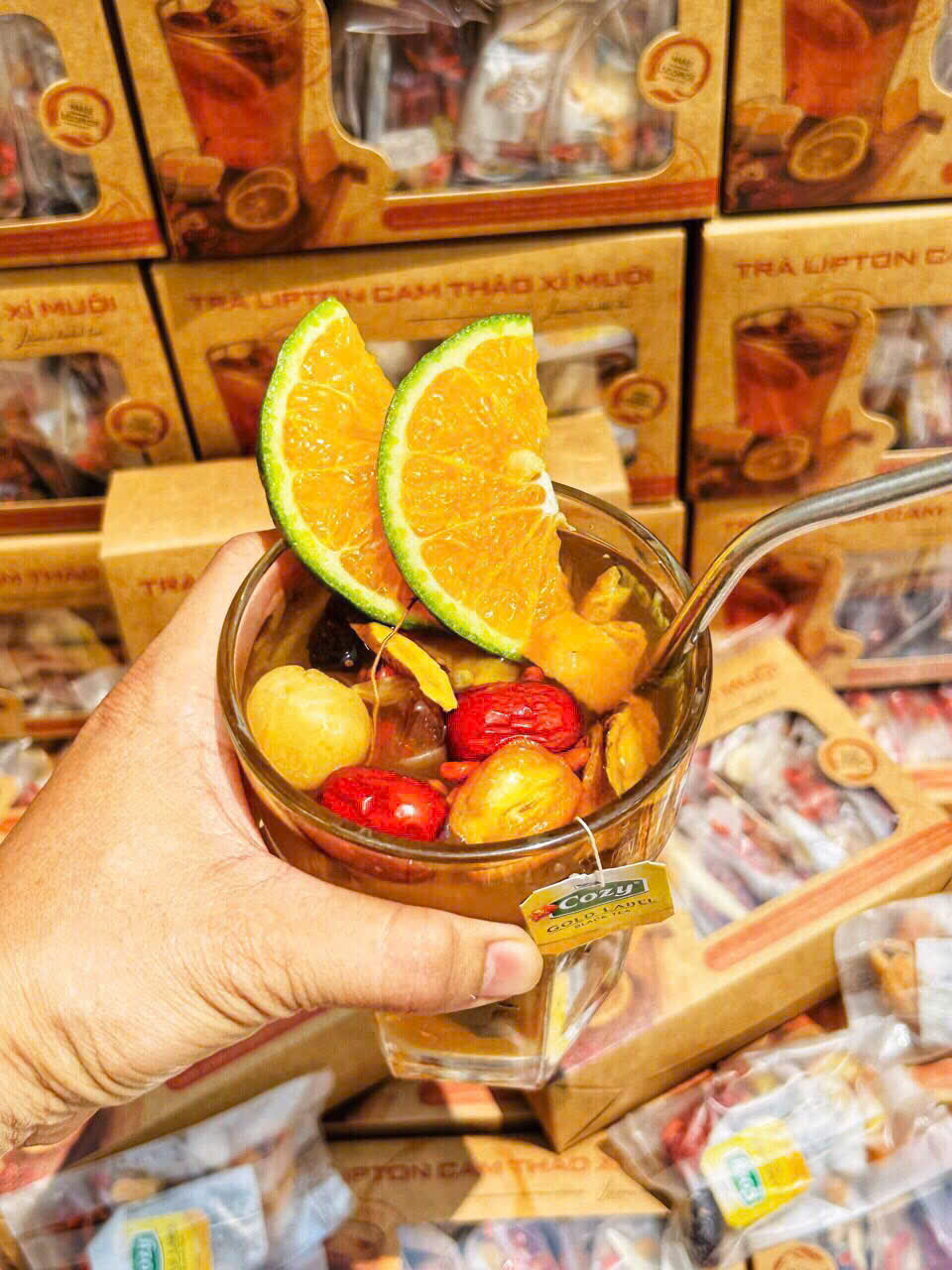 TRÀ LIPTON CAM THẢO  XÍ MUỘI GIẢI NHIỆT